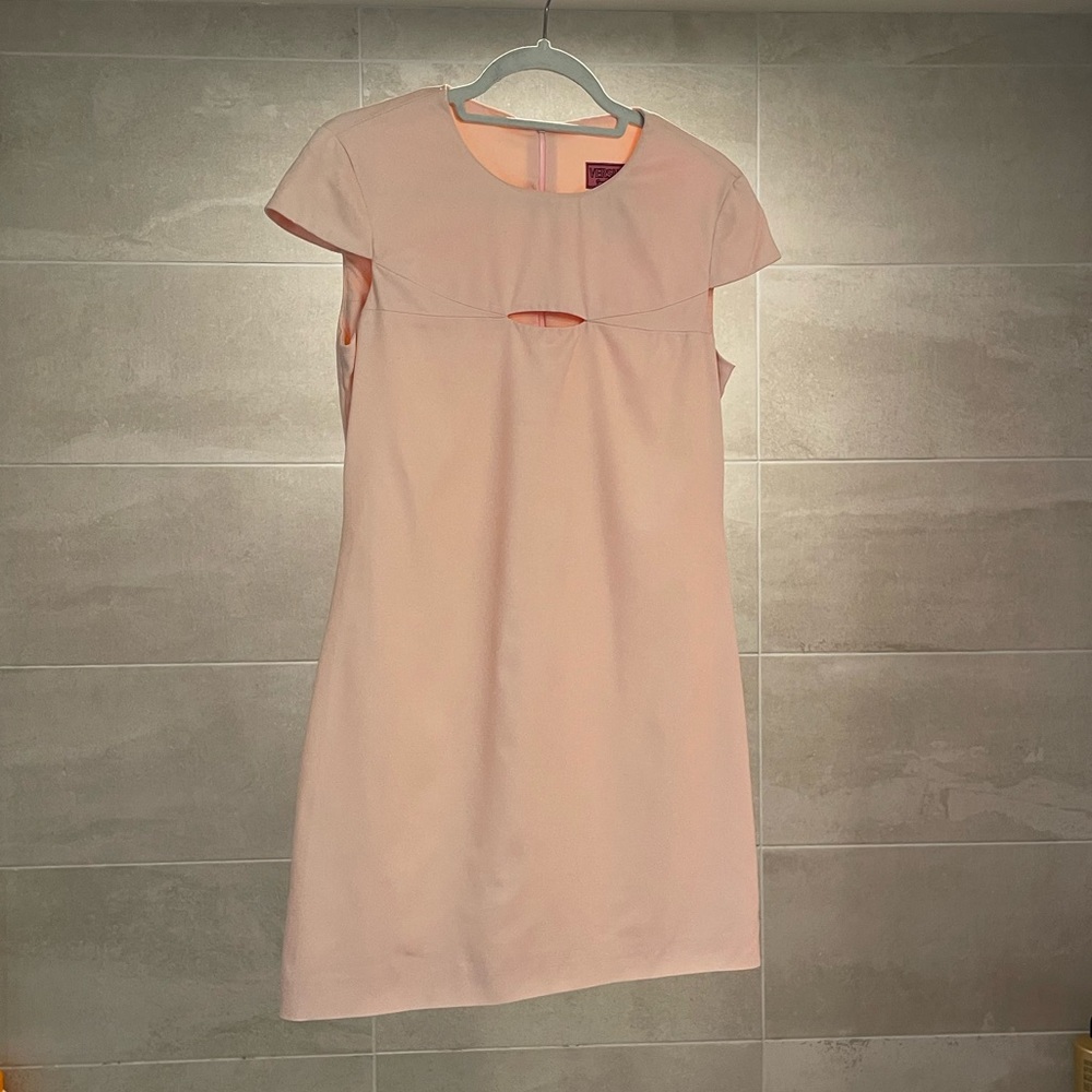 Versus Versace baby pink mini shift dress with cutout